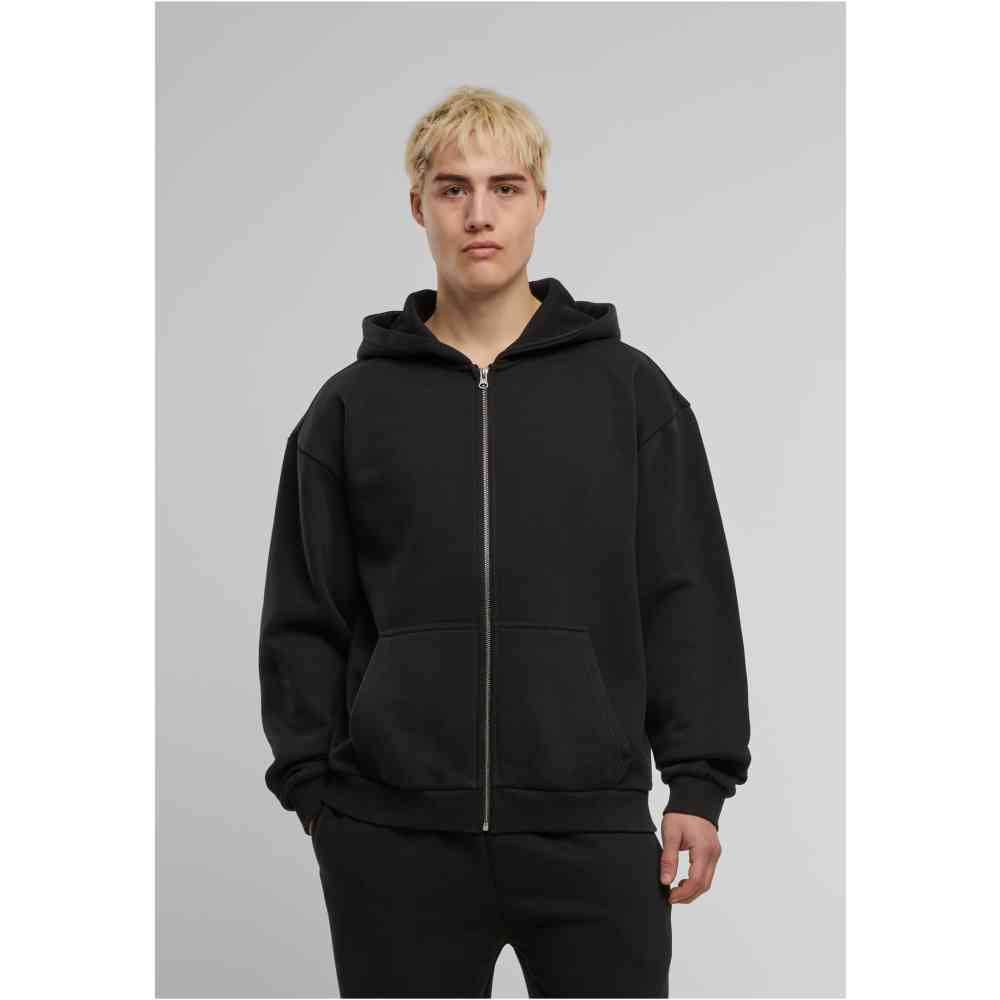 Urban Classics - Vintage Heavy Kapuzenpullover mit Reißverschluss - Schwarz